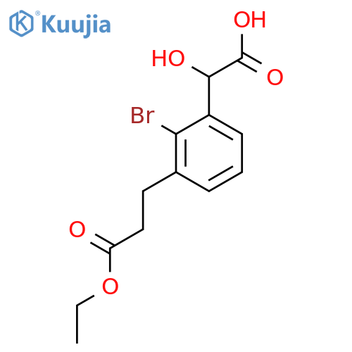 2-Bromo-3-(3-ethoxy-3-oxopropyl)mandelic acid structure
