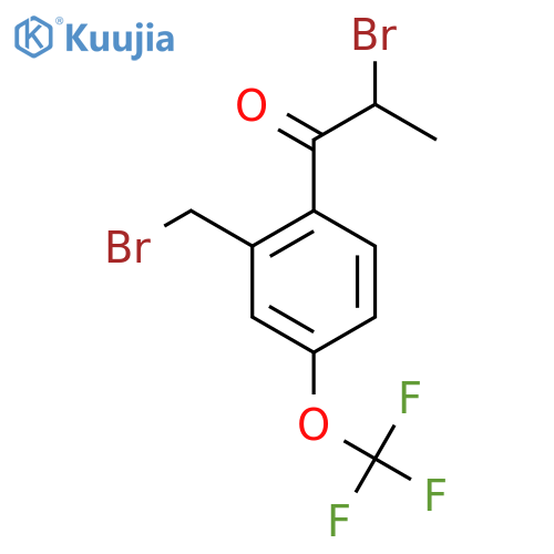 2-Bromo-1-(2-(bromomethyl)-4-(trifluoromethoxy)phenyl)propan-1-one structure
