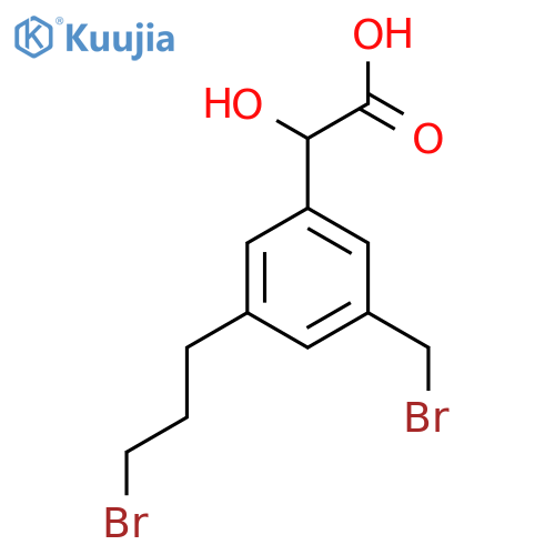 3-(Bromomethyl)-5-(3-bromopropyl)mandelic acid structure