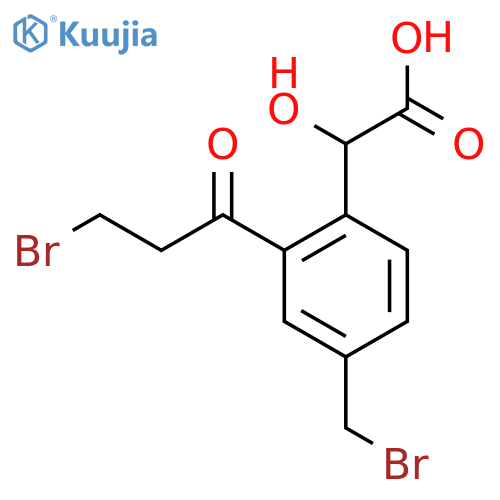4-(Bromomethyl)-2-(3-bromopropanoyl)mandelic acid structure