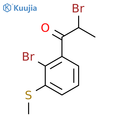 2-Bromo-1-(2-bromo-3-(methylthio)phenyl)propan-1-one structure