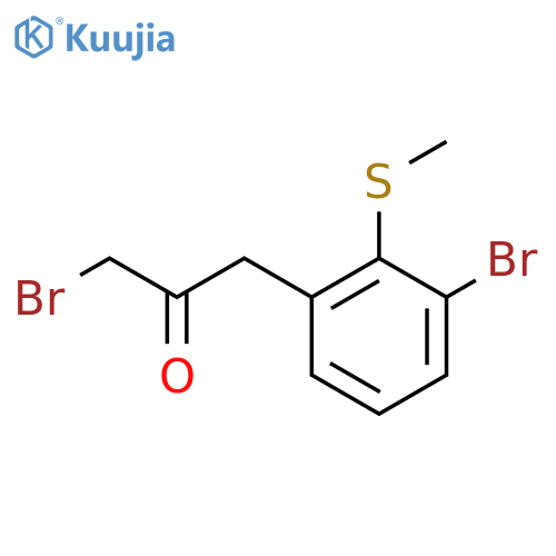 1-Bromo-3-(3-bromo-2-(methylthio)phenyl)propan-2-one structure