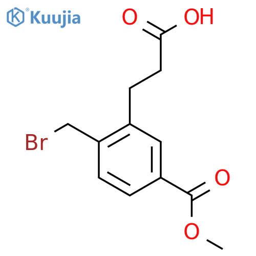 Methyl 4-(bromomethyl)-3-(2-carboxyethyl)benzoate structure