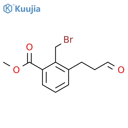 Methyl 2-(bromomethyl)-3-(3-oxopropyl)benzoate structure