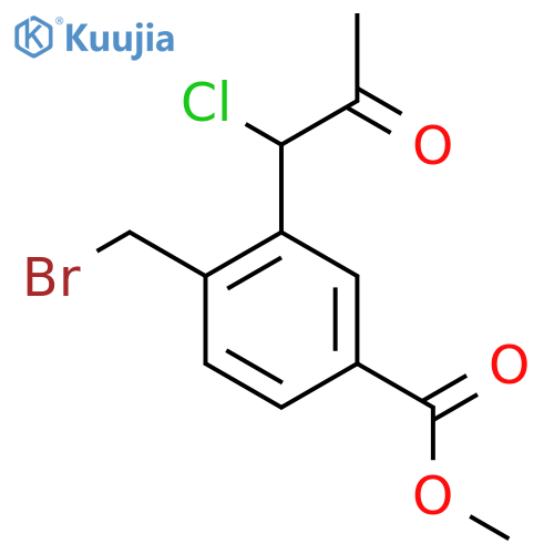 Methyl 4-(bromomethyl)-3-(1-chloro-2-oxopropyl)benzoate structure