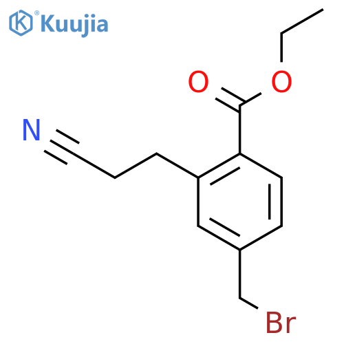 Ethyl 4-(bromomethyl)-2-(2-cyanoethyl)benzoate structure