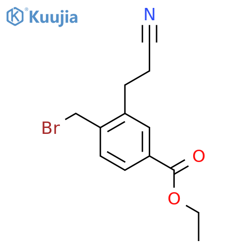 Ethyl 4-(bromomethyl)-3-(2-cyanoethyl)benzoate structure