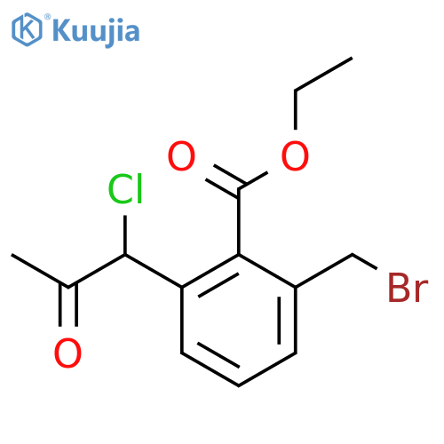Ethyl 2-(bromomethyl)-6-(1-chloro-2-oxopropyl)benzoate structure