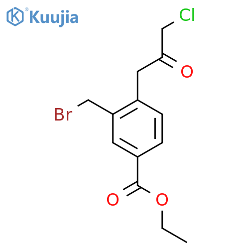 Ethyl 3-(bromomethyl)-4-(3-chloro-2-oxopropyl)benzoate structure