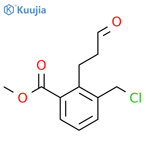 Methyl 3-(chloromethyl)-2-(3-oxopropyl)benzoate structure