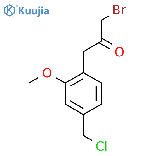 1-Bromo-3-(4-(chloromethyl)-2-methoxyphenyl)propan-2-one structure