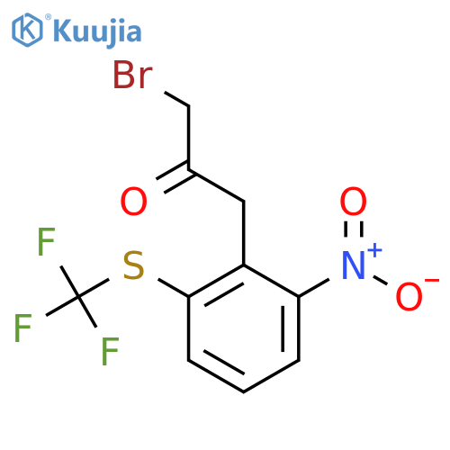 1-Bromo-3-(2-nitro-6-(trifluoromethylthio)phenyl)propan-2-one structure