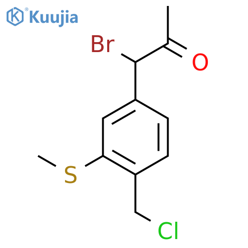 1-Bromo-1-(4-(chloromethyl)-3-(methylthio)phenyl)propan-2-one structure
