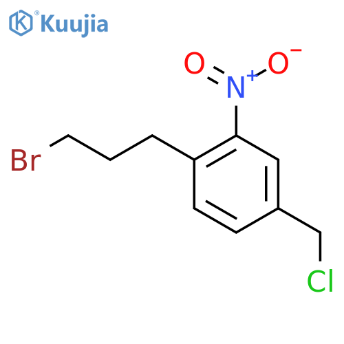 4-(3-Bromopropyl)-3-nitrobenzyl chloride structure