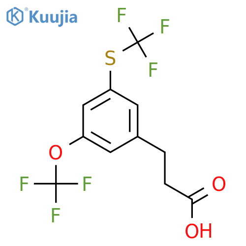 3-(3-(Trifluoromethoxy)-5-(trifluoromethylthio)phenyl)propanoic acid structure
