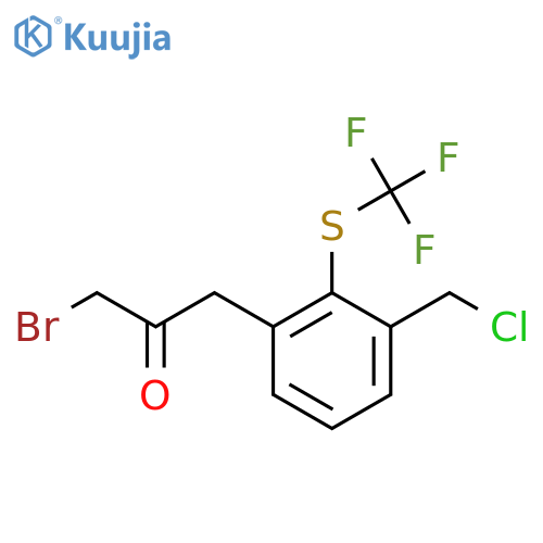 1-Bromo-3-(3-(chloromethyl)-2-(trifluoromethylthio)phenyl)propan-2-one structure