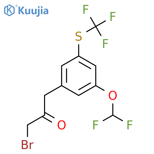 1-Bromo-3-(3-(difluoromethoxy)-5-(trifluoromethylthio)phenyl)propan-2-one structure