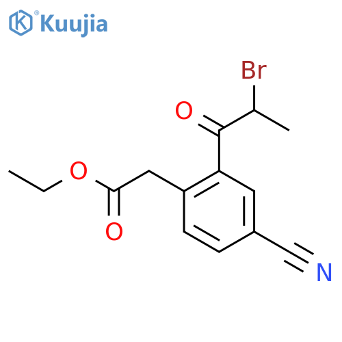 Ethyl 2-(2-bromopropanoyl)-4-cyanophenylacetate structure