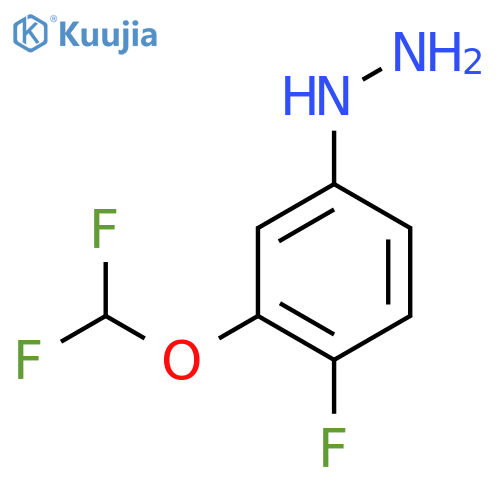 3-(Difluoromethoxy)-4-fluorophenylhydrazine structure