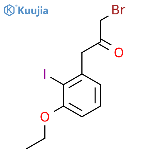 1-Bromo-3-(3-ethoxy-2-iodophenyl)propan-2-one structure