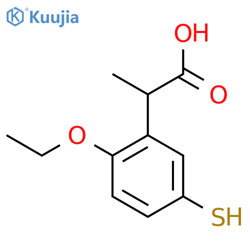 2-Ethoxy-5-mercaptophenylpropanoic acid structure