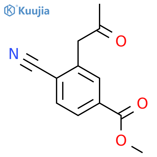 Methyl 4-cyano-3-(2-oxopropyl)benzoate structure