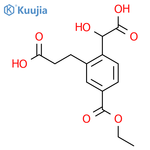 Ethyl 3-(2-carboxyethyl)-4-(carboxy(hydroxy)methyl)benzoate structure