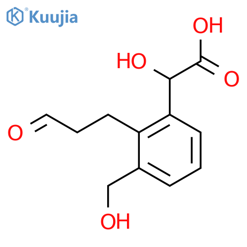 3-(Hydroxymethyl)-2-(3-oxopropyl)mandelic acid structure