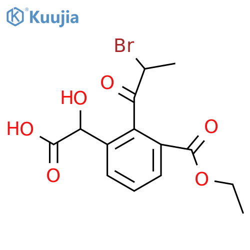 Ethyl 2-(2-bromopropanoyl)-3-(carboxy(hydroxy)methyl)benzoate structure