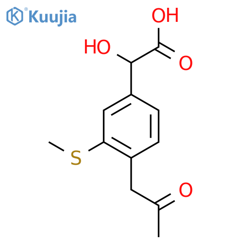 3-(Methylthio)-4-(2-oxopropyl)mandelic acid structure