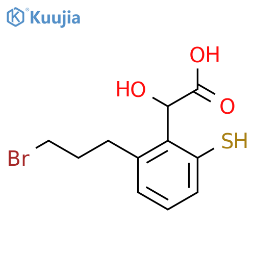 2-(3-Bromopropyl)-6-mercaptomandelic acid structure