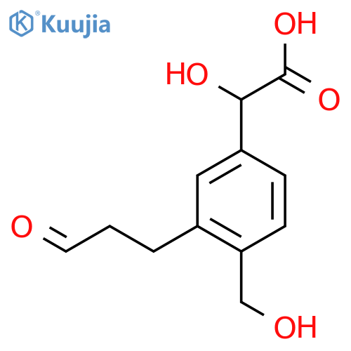 4-(Hydroxymethyl)-3-(3-oxopropyl)mandelic acid structure