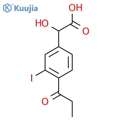 3-Iodo-4-propionylmandelic acid structure