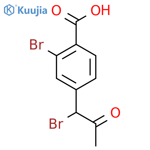 2-Bromo-4-(1-bromo-2-oxopropyl)benzoic acid structure