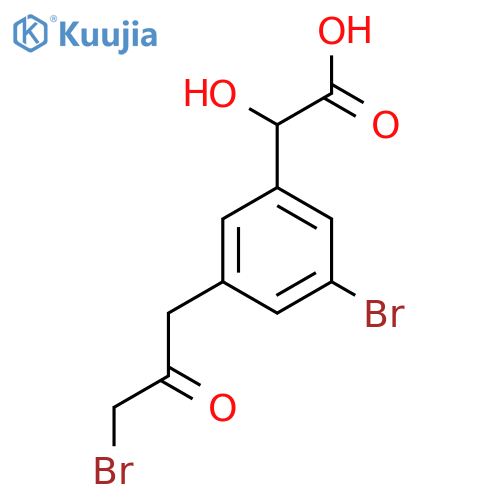 3-Bromo-5-(3-bromo-2-oxopropyl)mandelic acid structure