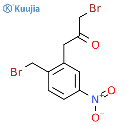 1-Bromo-3-(2-(bromomethyl)-5-nitrophenyl)propan-2-one structure