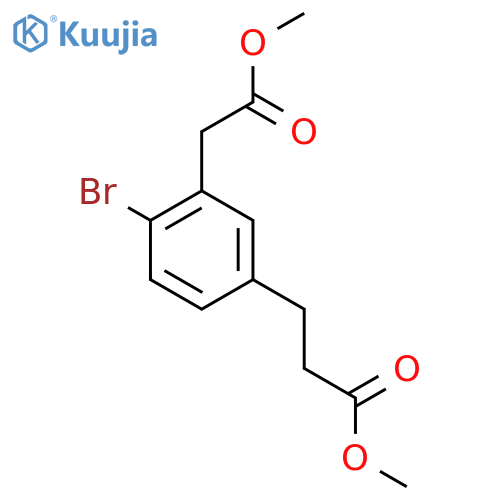 Methyl 2-bromo-5-(3-methoxy-3-oxopropyl)phenylacetate structure