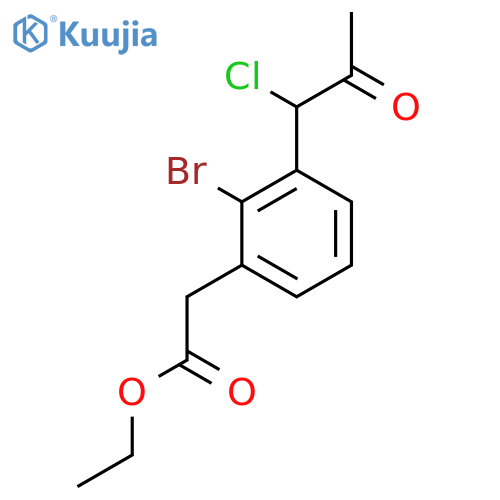 Ethyl 2-bromo-3-(1-chloro-2-oxopropyl)phenylacetate structure
