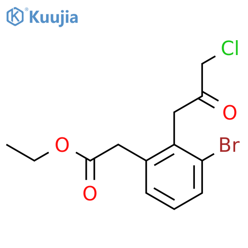 Ethyl 3-bromo-2-(3-chloro-2-oxopropyl)phenylacetate structure