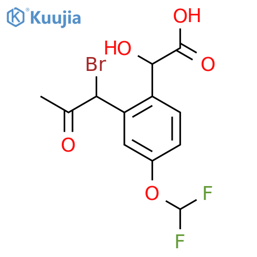 2-(1-Bromo-2-oxopropyl)-4-(difluoromethoxy)mandelic acid structure