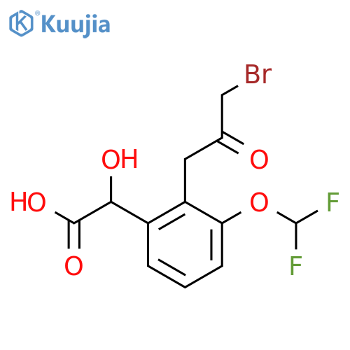 2-(3-Bromo-2-oxopropyl)-3-(difluoromethoxy)mandelic acid structure