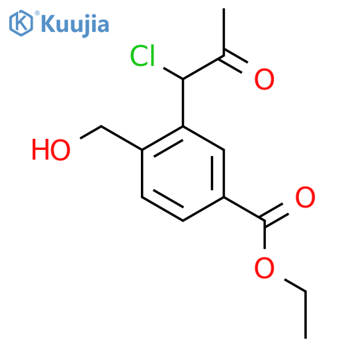 Ethyl 3-(1-chloro-2-oxopropyl)-4-(hydroxymethyl)benzoate structure