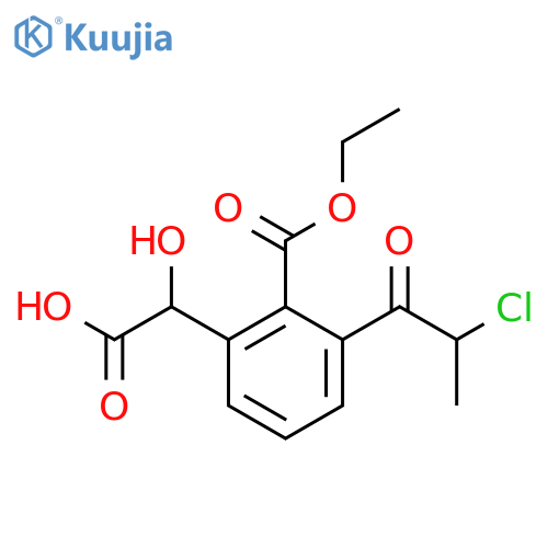 Ethyl 2-(carboxy(hydroxy)methyl)-6-(2-chloropropanoyl)benzoate structure
