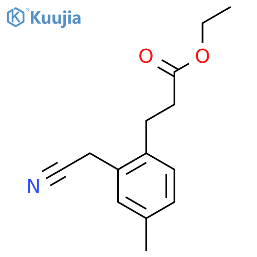 Ethyl 3-(2-(cyanomethyl)-4-methylphenyl)propanoate structure