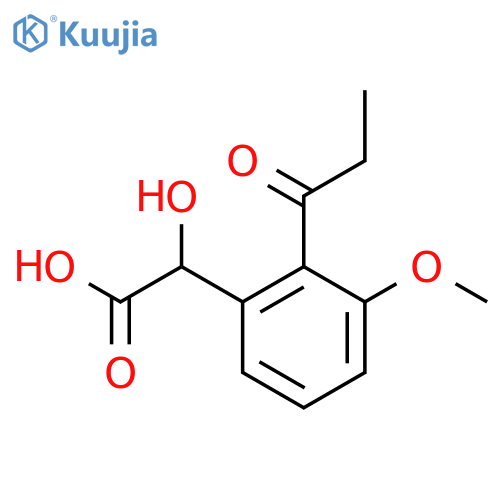3-Methoxy-2-propionylmandelic acid structure