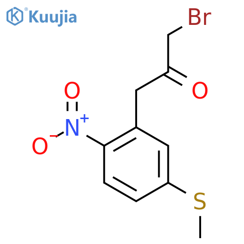 1-Bromo-3-(5-(methylthio)-2-nitrophenyl)propan-2-one structure