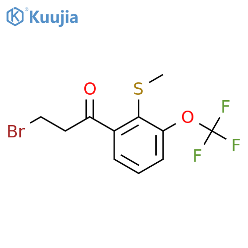 3-Bromo-1-(2-(methylthio)-3-(trifluoromethoxy)phenyl)propan-1-one structure