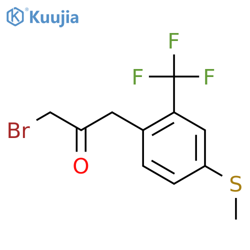 1-Bromo-3-(4-(methylthio)-2-(trifluoromethyl)phenyl)propan-2-one structure