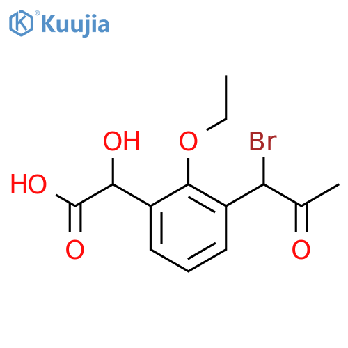 3-(1-Bromo-2-oxopropyl)-2-ethoxymandelic acid structure