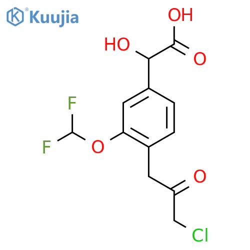 4-(3-Chloro-2-oxopropyl)-3-(difluoromethoxy)mandelic acid structure
